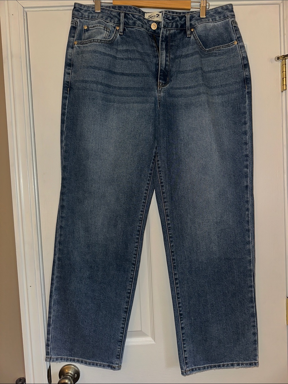 Seven 7- Women's High-Rise Straight Leg Jeans - Dark Blue